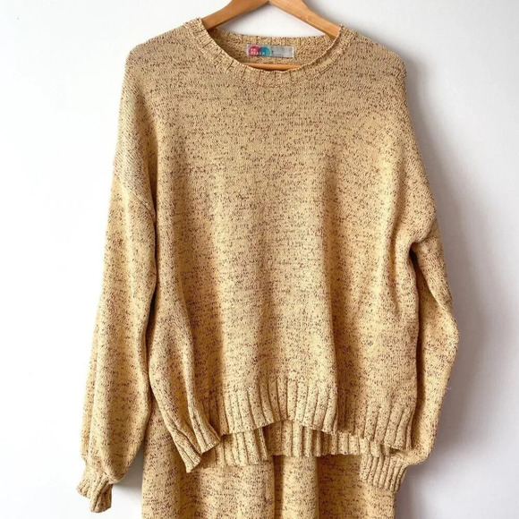 Free People Gio Knit Lounge Sweater Set Heather Yellow Size Medium - Picture 6 of 11